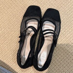 Zara Black Suede Heels